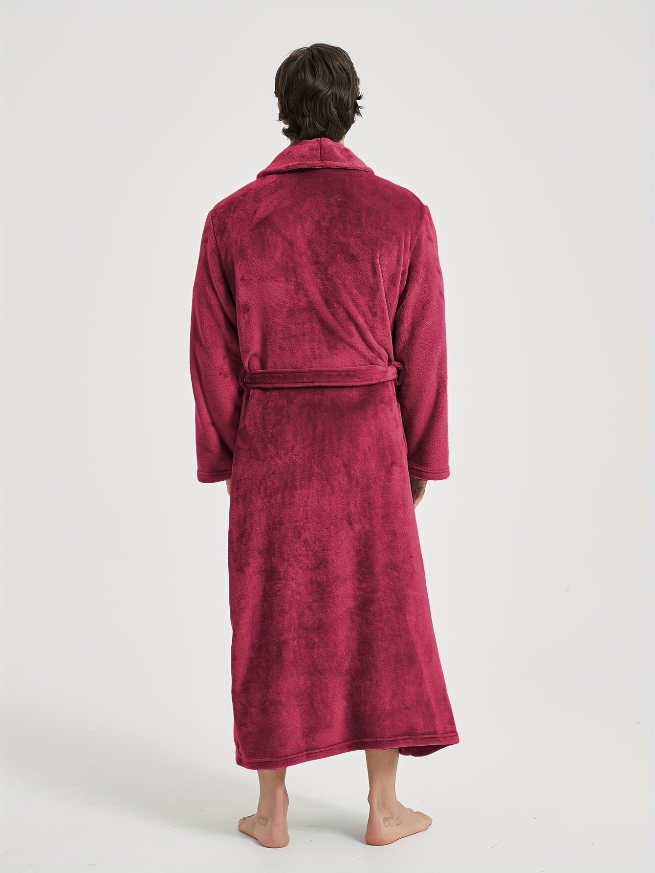 Peignoir homme polaire longue coupe avec col châle
