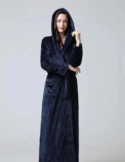 Peignoir chaud long femme en polaire ultra douce