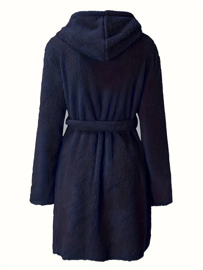Peignoir polaire homme à capuche polaire avec poches et ceinture
