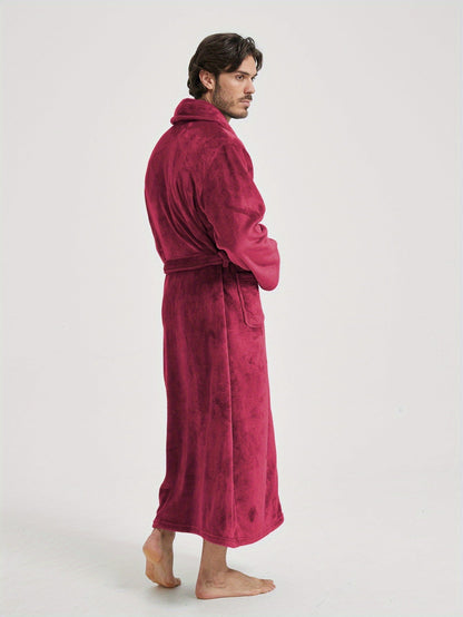 Peignoir homme polaire longue coupe avec col châle