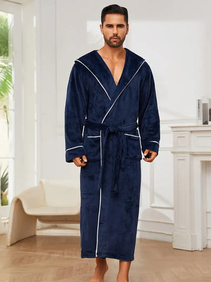 Peignoir de Luxe Chaud avec Capuche