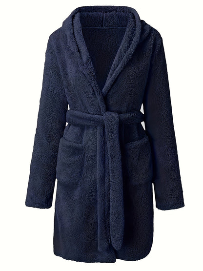 Peignoir polaire homme à capuche polaire avec poches et ceinture