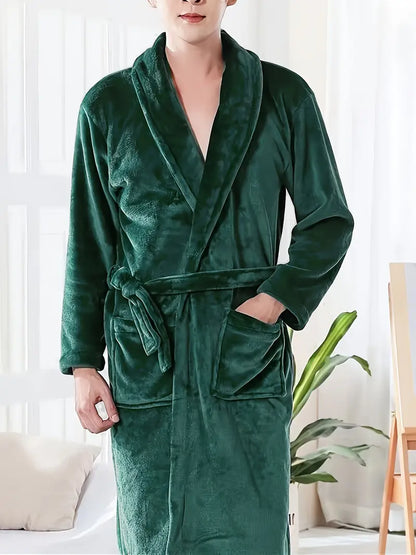 Peignoir polaire homme satin chaud