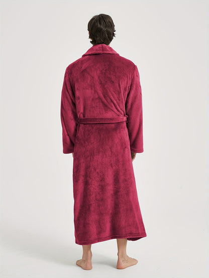 Peignoir homme polaire longue coupe avec col châle