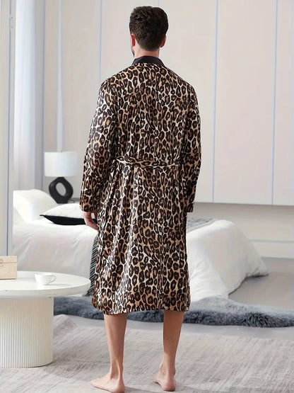 Peignoir et Short Luxueux avec Imprimé de Léopard